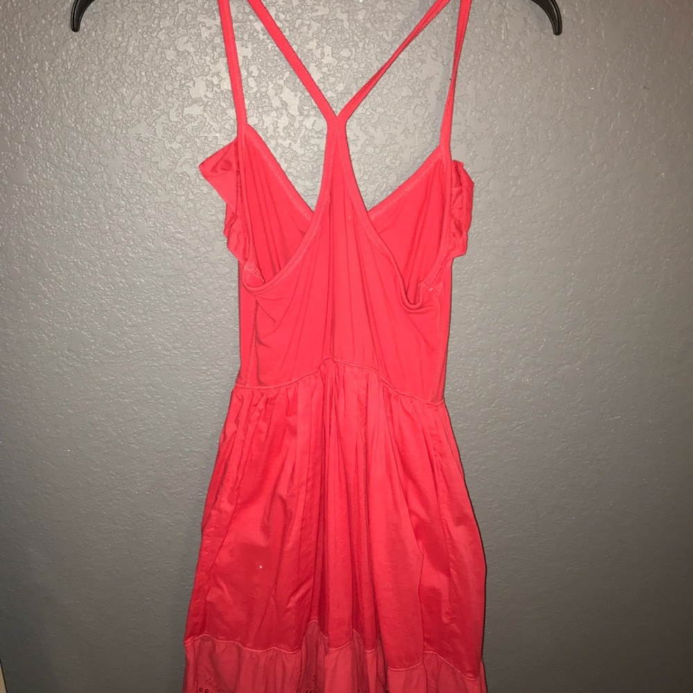 Coral strappy summer dress - Picture 4 of 4